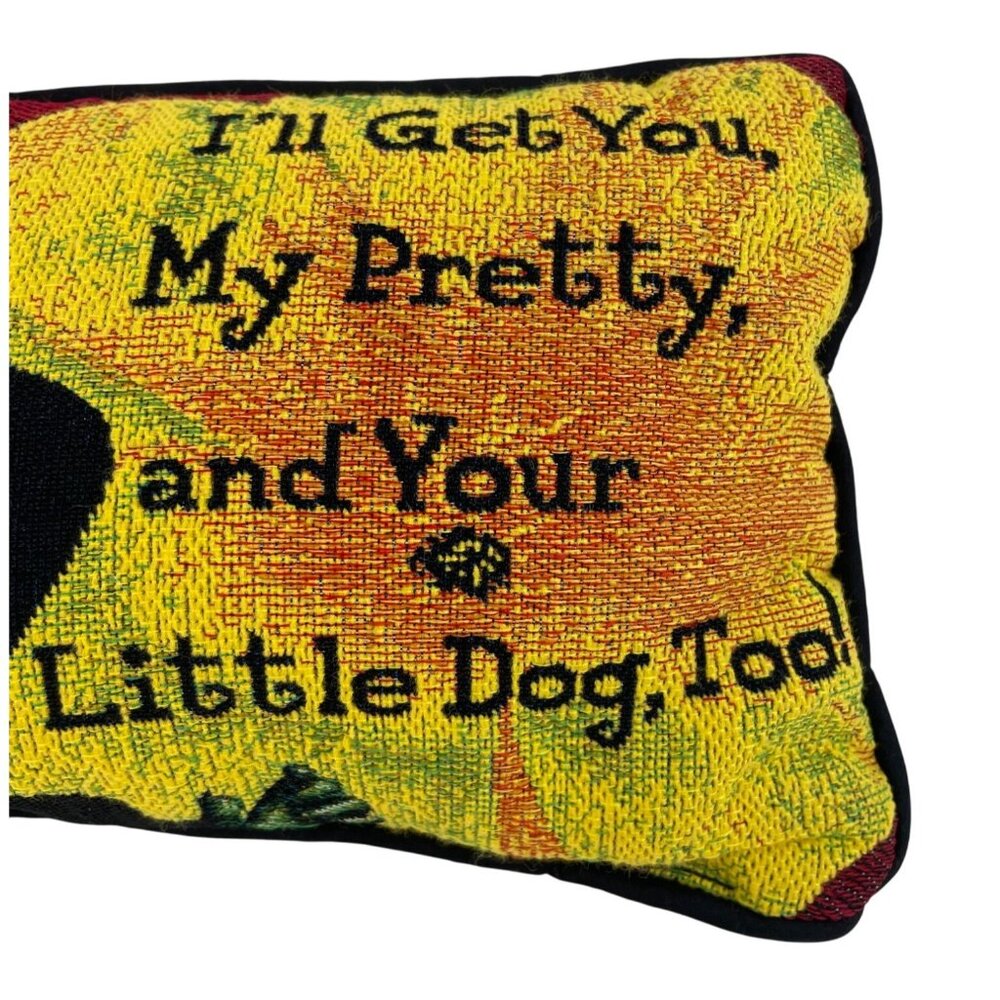Wizard Of Oz Wicked Witch Tapestry Pillow With "Ill Get You My Pretty" Quote - Picture 3 of 10